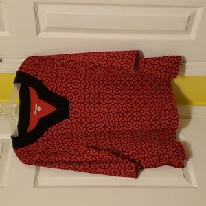 Kim Rodgers 1X red/black knit top